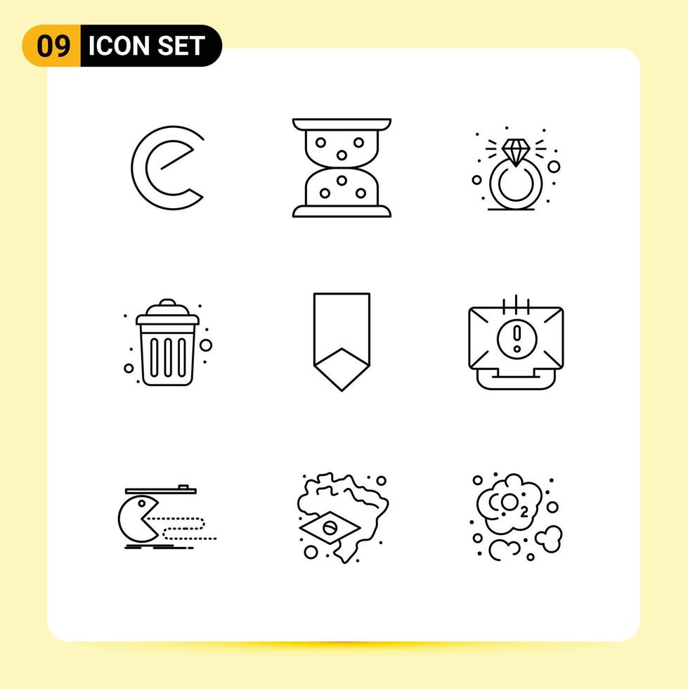 9 iconos creativos signos y símbolos modernos del premio de la medalla logro actual elementos de diseño vectorial editables públicos vector