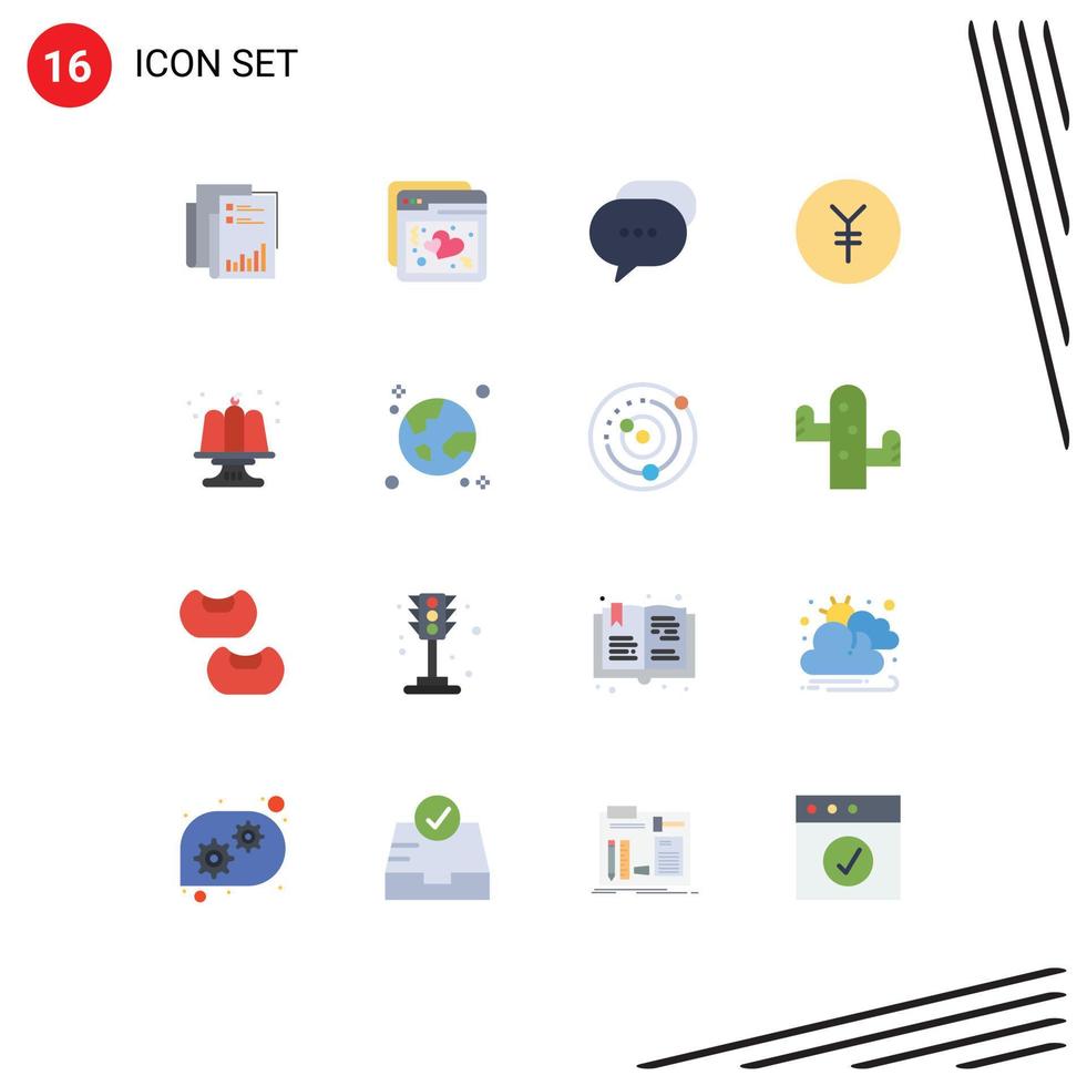 Set of 16 Vector Flat Colors on Grid for report ux business paper chat Editable Pack of Creative Vector Design Elements