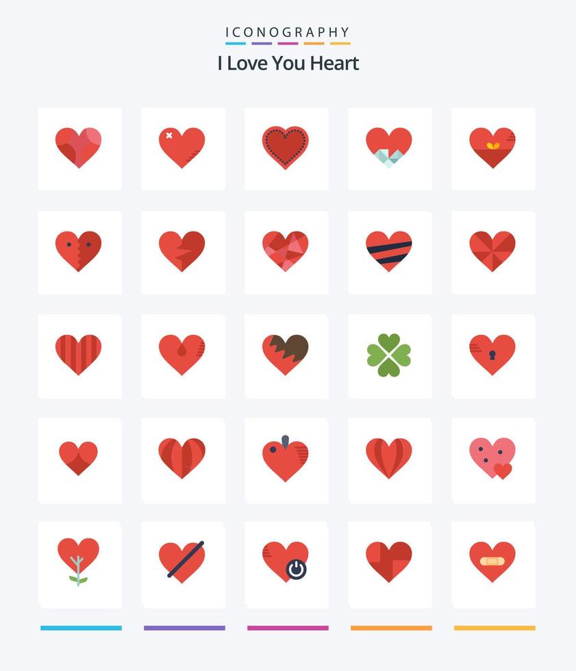 Creative Heart 25 Flat icon pack  Such As favorite. heart. like. chocolate. love vector