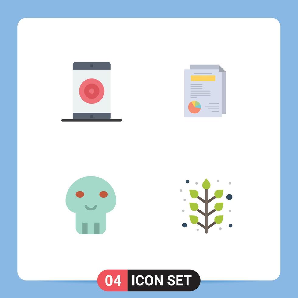 Universal Icon Symbols Group of 4 Modern Flat Icons of engine biochemistry optimization layout dangerous Editable Vector Design Elements