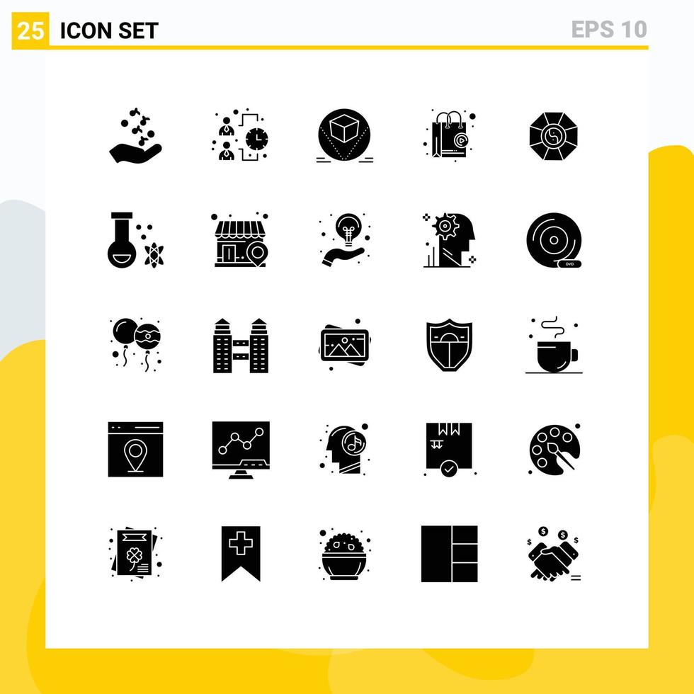 Set of 25 Modern UI Icons Symbols Signs for mirror shop work online deliver Editable Vector Design Elements