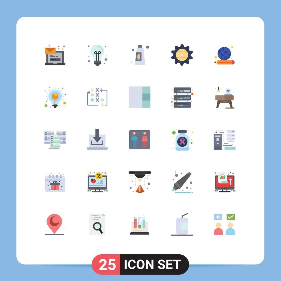 Universal Icon Symbols Group of 25 Modern Flat Colors of article drink idea cap clean Editable Vector Design Elements