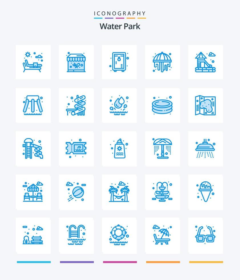 Creative Water Park 25 Blue icon pack  Such As water. park. park. water. garden vector