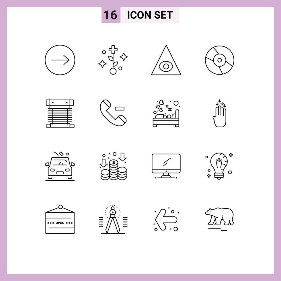 User Interface Pack of 16 Basic Outlines of fan cooling pyramid cooler device Editable Vector Design Elements