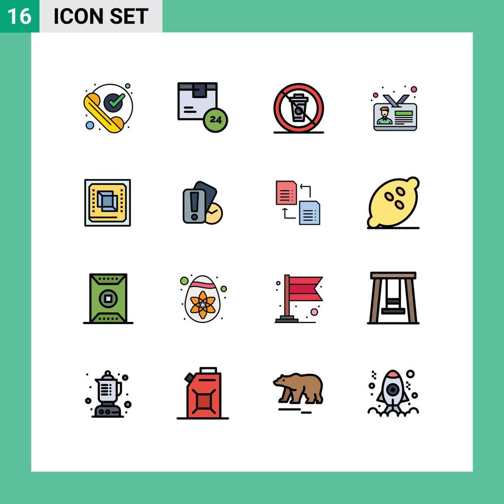 paquete de iconos de vector de stock de 16 signos y símbolos de línea para elementos de diseño de vector creativo editable de comida de restaurante de envío comercial de identificación