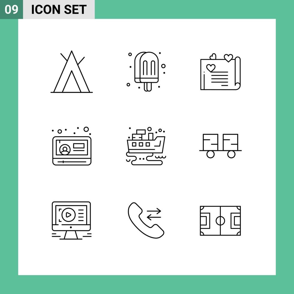 9 Creative Icons Modern Signs and Symbols of pollution leaked wedding card youtube play Editable Vector Design Elements