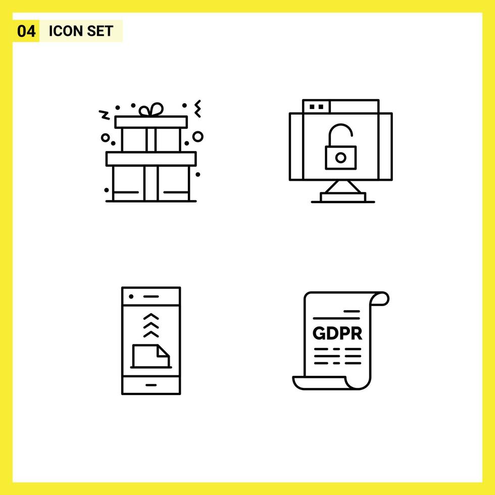 concepto de 4 líneas para sitios web móviles y aplicaciones navidad contáctenos seguridad de datos teléfono elementos de diseño vectorial editables vector