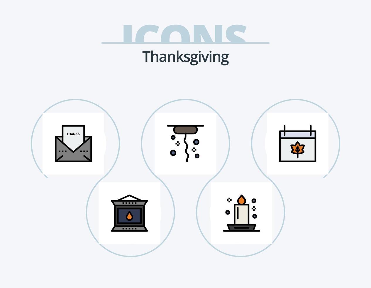 Thanks Giving Line Filled Icon Pack 5 Icon Design. thanksgiving. lamp. thanksgiving. fire. fall vector