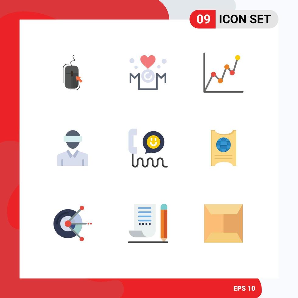 Pictogram Set of 9 Simple Flat Colors of man reality love motion money Editable Vector Design Elements