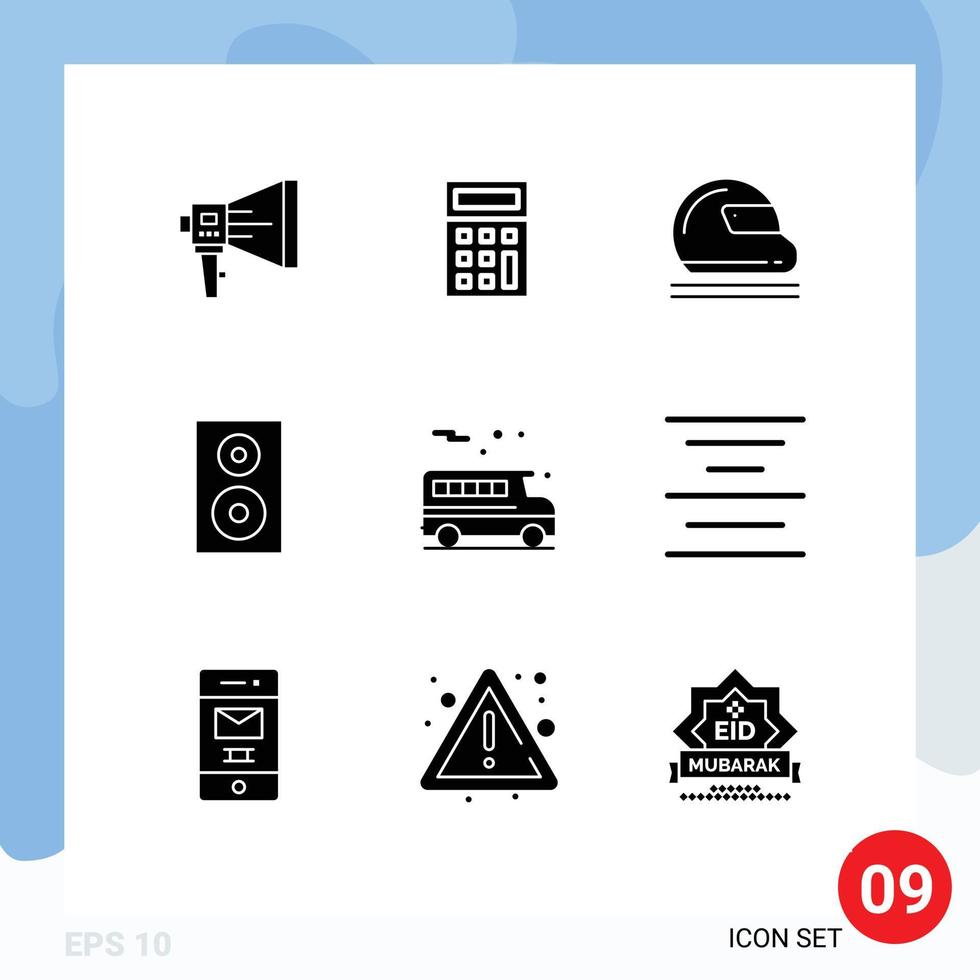 9 Universal Solid Glyph Signs Symbols of products devices calculate sport safety Editable Vector Design Elements