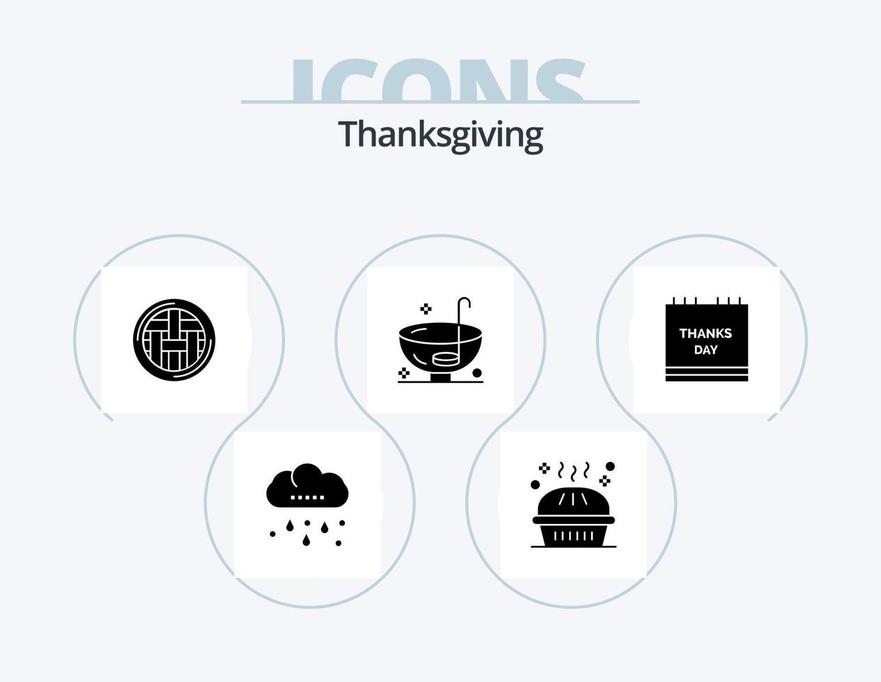 Thanksgiving Glyph Icon Pack 5 Icon Design. punch. drink. pumpkin pie. dinner. pie vector