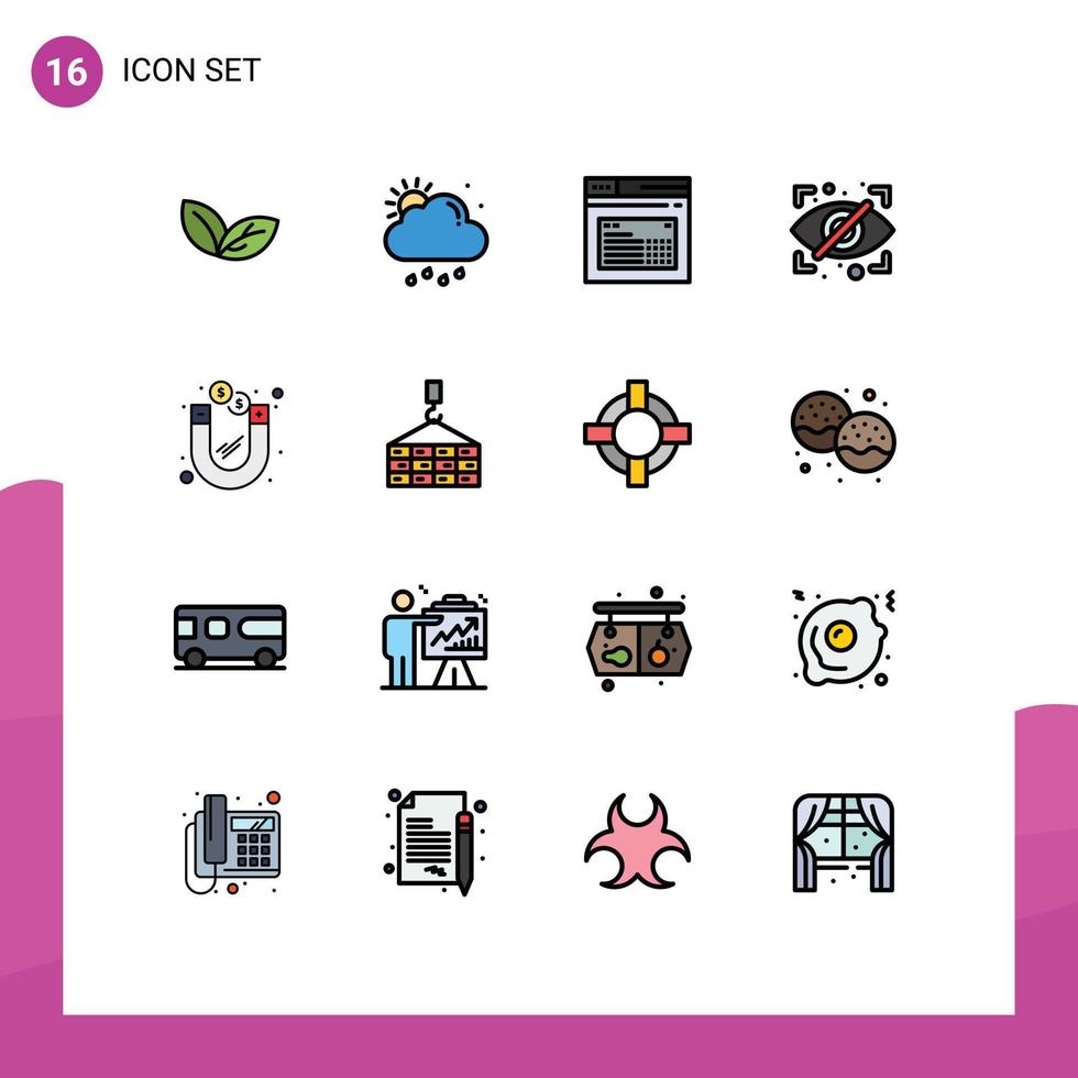 16 Creative Icons Modern Signs and Symbols of dollar private internet eye text Editable Creative Vector Design Elements
