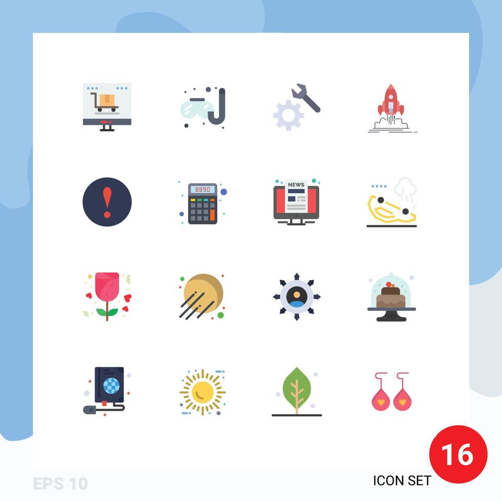 Stock Vector Icon Pack of 16 Line Signs and Symbols for advertising wrench marketing hobbies launch Editable Pack of Creative Vector Design Elements