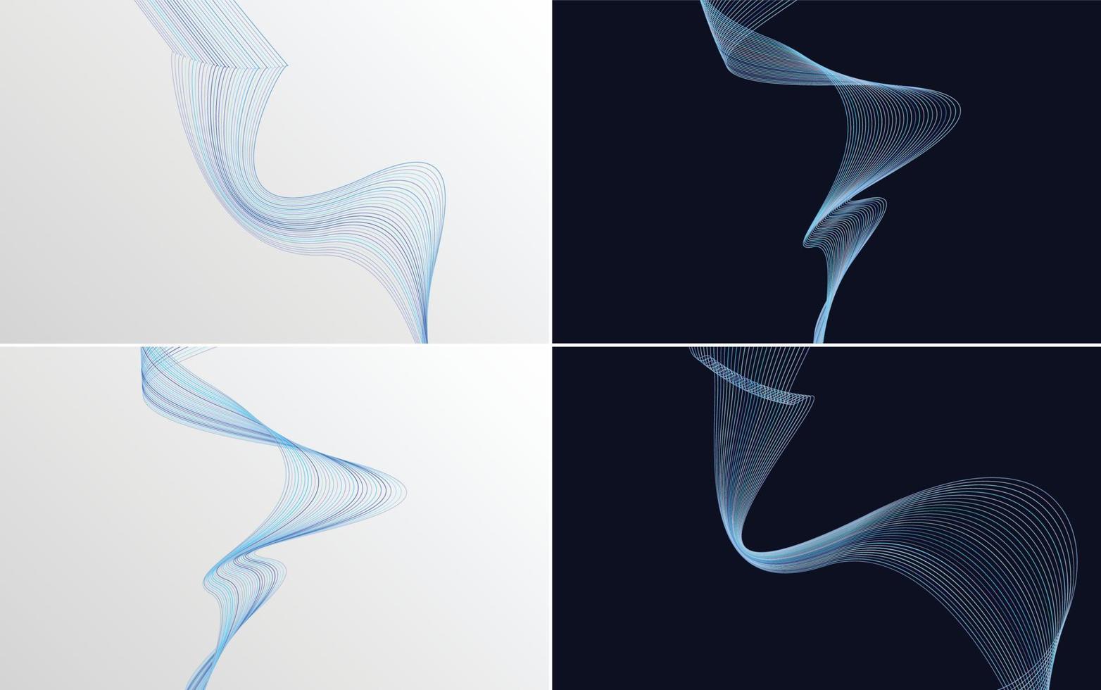 Collection of geometric minimal lines pattern set vector