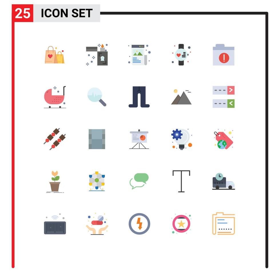 Set of 25 Vector Flat Colors on Grid for files watch art sport image Editable Vector Design Elements