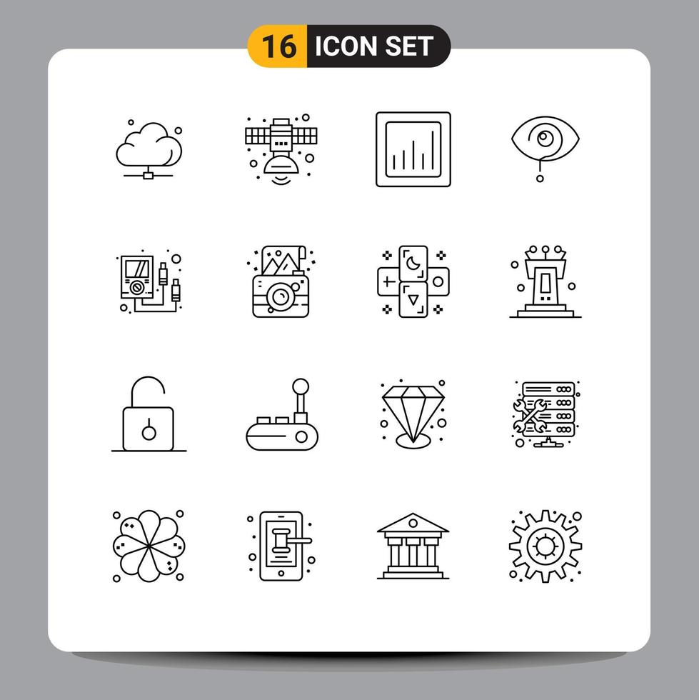 16 Creative Icons Modern Signs and Symbols of mark eye space exclamation graph Editable Vector Design Elements