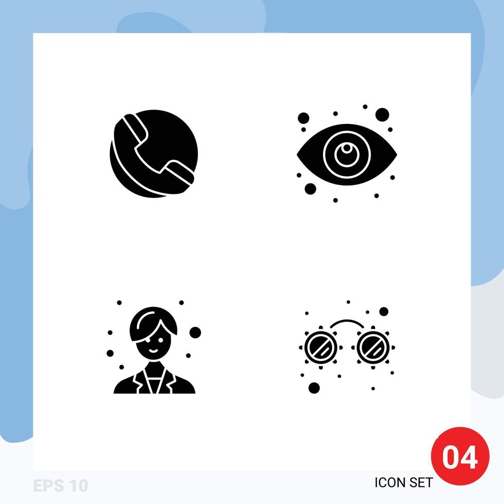 conjunto de 4 iconos de interfaz de usuario modernos símbolos signos para comercio electrónico gafas de vista de mujer elementos de diseño vectorial editables vector