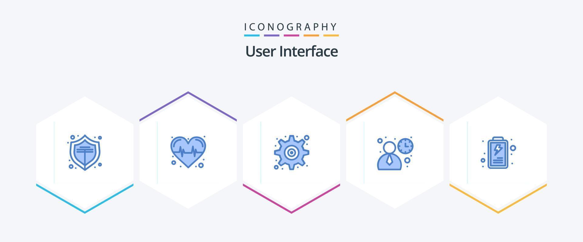 User Interface 25 Blue icon pack including . interface. setting. battery. user vector