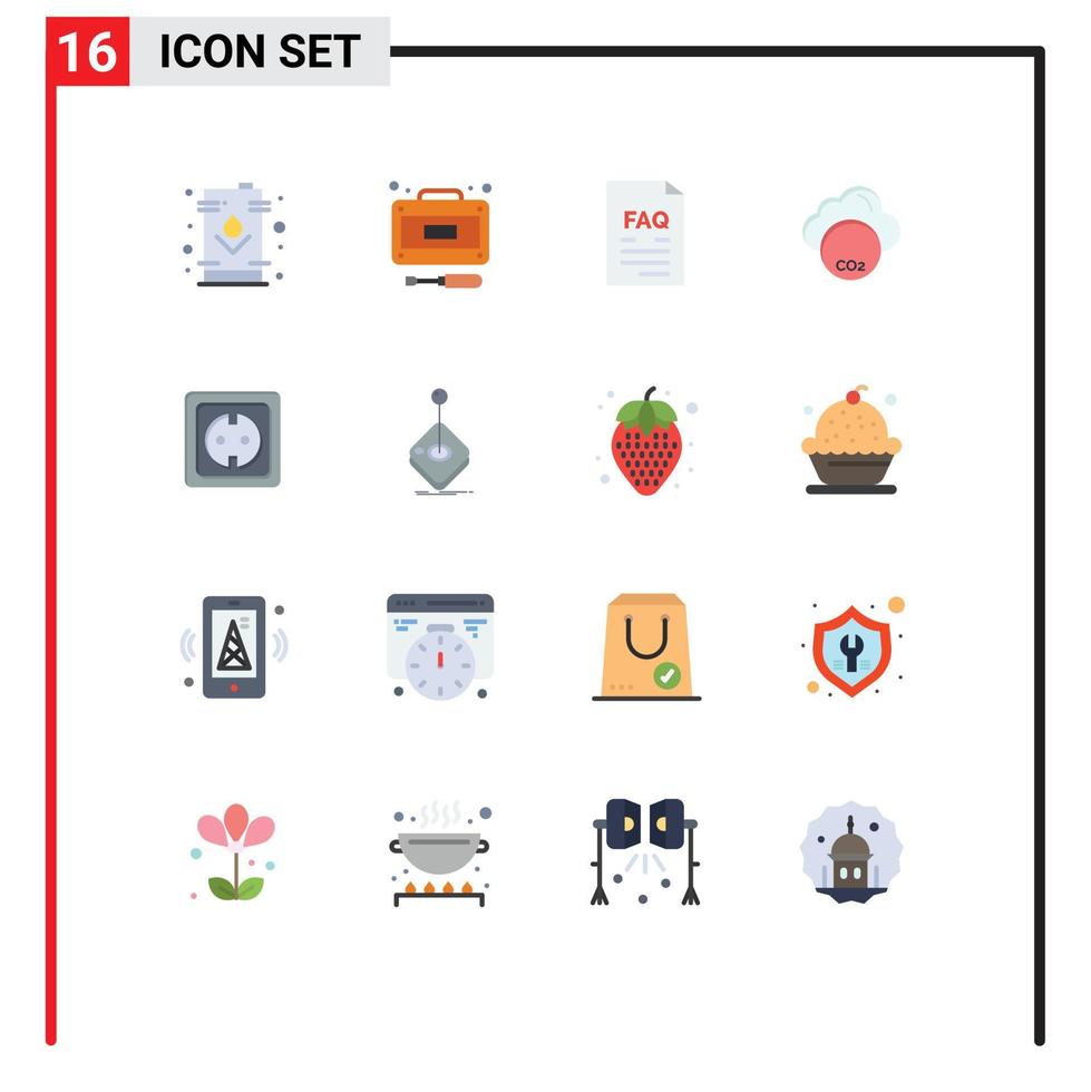 16 Universal Flat Color Signs Symbols of can contact oil recuperation file Editable Pack of Creative Vector Design Elements