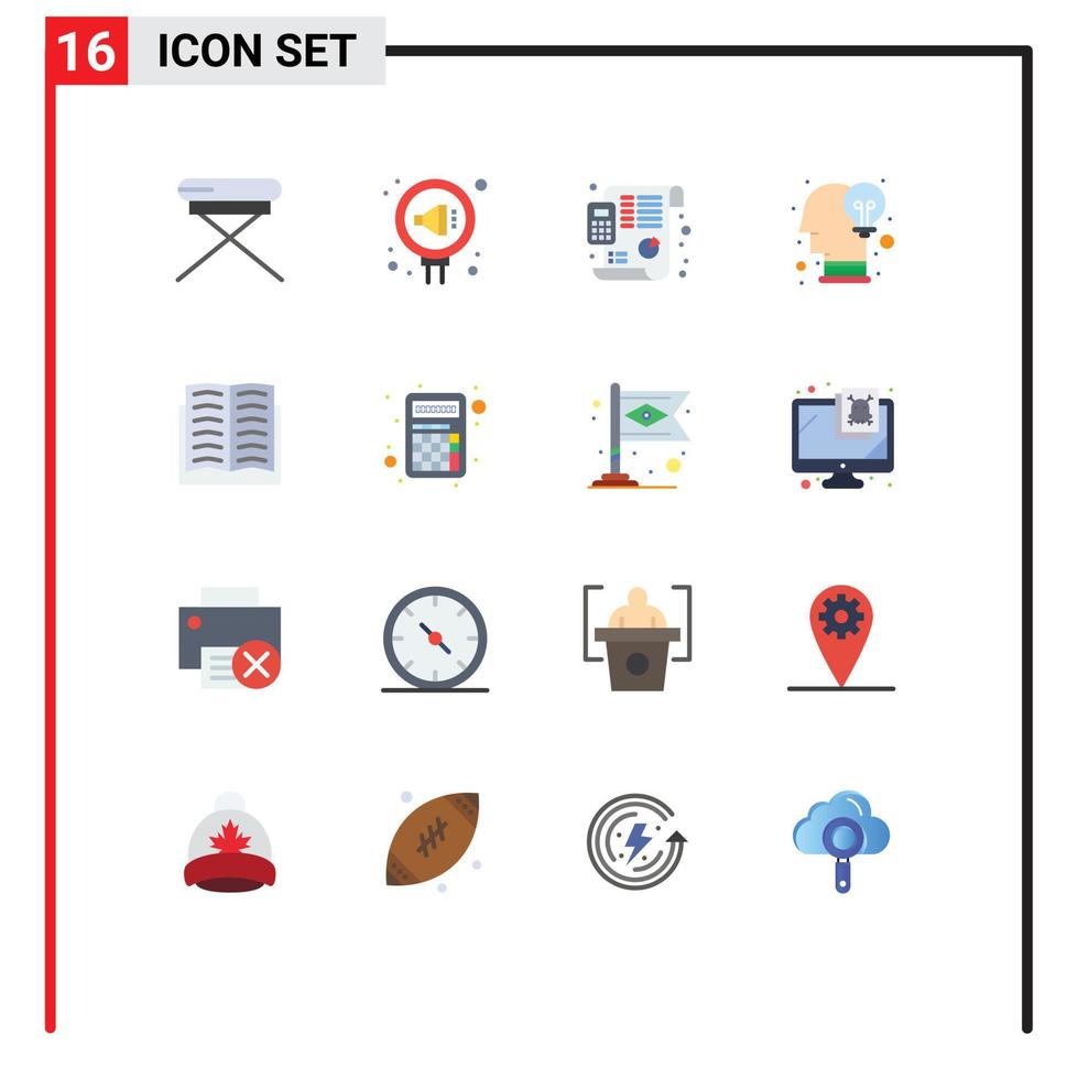 16 Universal Flat Colors Set for Web and Mobile Applications chair plan seat public financial Editable Pack of Creative Vector Design Elements