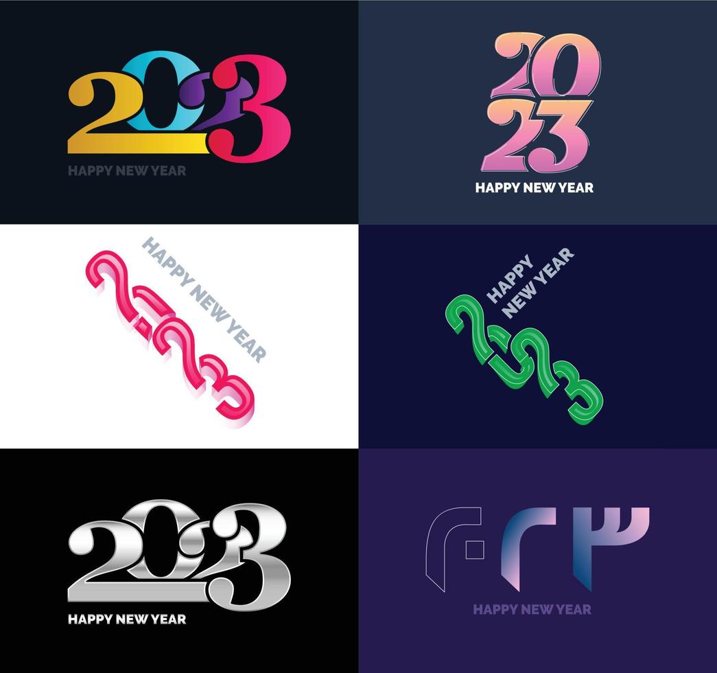 Big Set of 2023 Happy New Year logo text design 2023 number design template vector