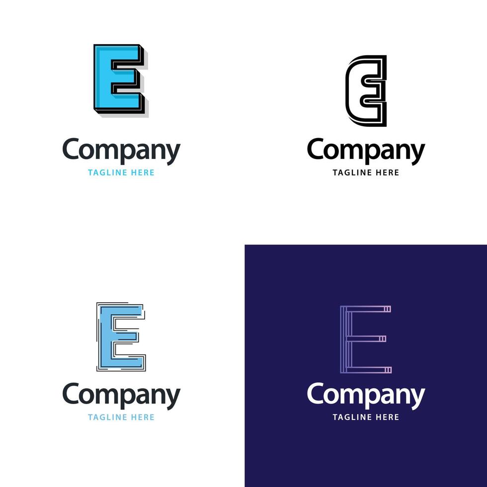 Letter E Big Logo Pack Design Creative Modern logos design for your business vector