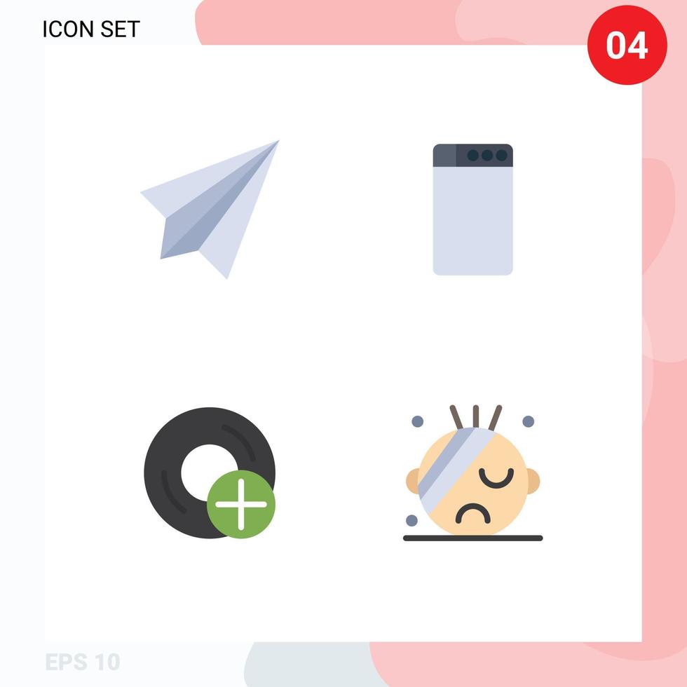 Set of 4 Modern UI Icons Symbols Signs for communication devices receive washing gadget Editable Vector Design Elements