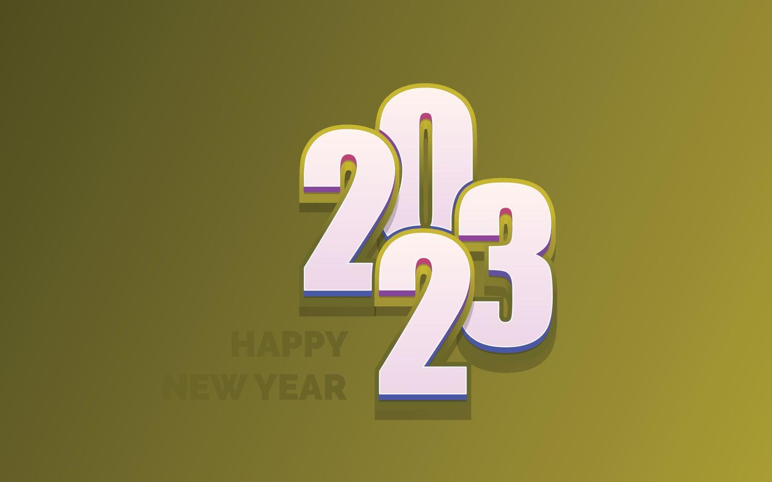 Happy new year 2023 White background Text logo design vector