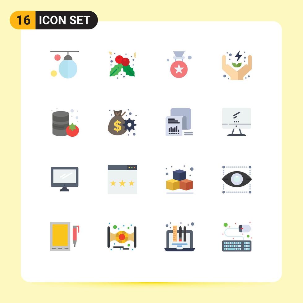 16 iconos creativos signos y símbolos modernos de premio de bolsa punzonado precio de navidad paquete editable de elementos creativos de diseño de vectores