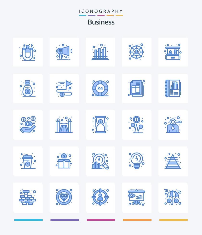 Creative Business 25 Blue icon pack  Such As home business. social network. business. social. modern vector