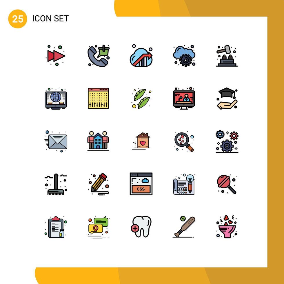 Set of 25 Modern UI Icons Symbols Signs for play whack a mole business management cloud Editable Vector Design Elements