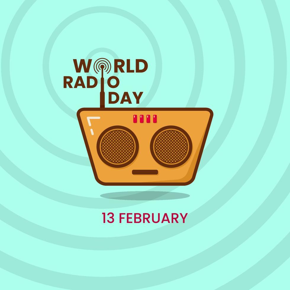 radio icon with retro design for world radio day. simple, retro and minimal concept, used for icon, symbol, sign or greeting card vector