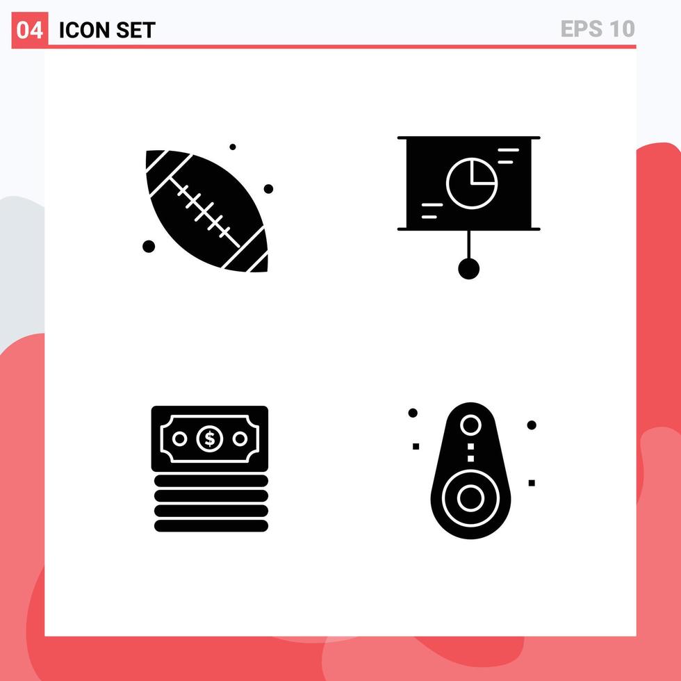 Pack of 4 Modern Solid Glyphs Signs and Symbols for Web Print Media such as canada dollar canada ball strategy bluetooth Editable Vector Design Elements