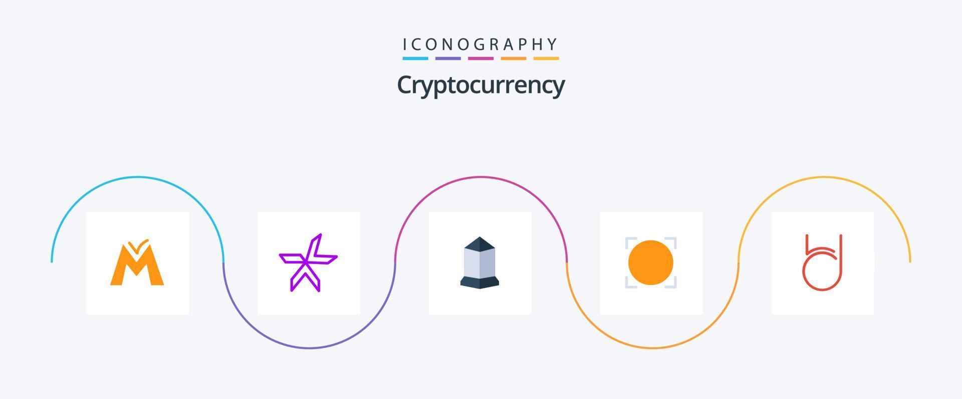 Cryptocurrency Flat 5 Icon Pack Including coin. crypto coin. lisk. crypto. omni vector