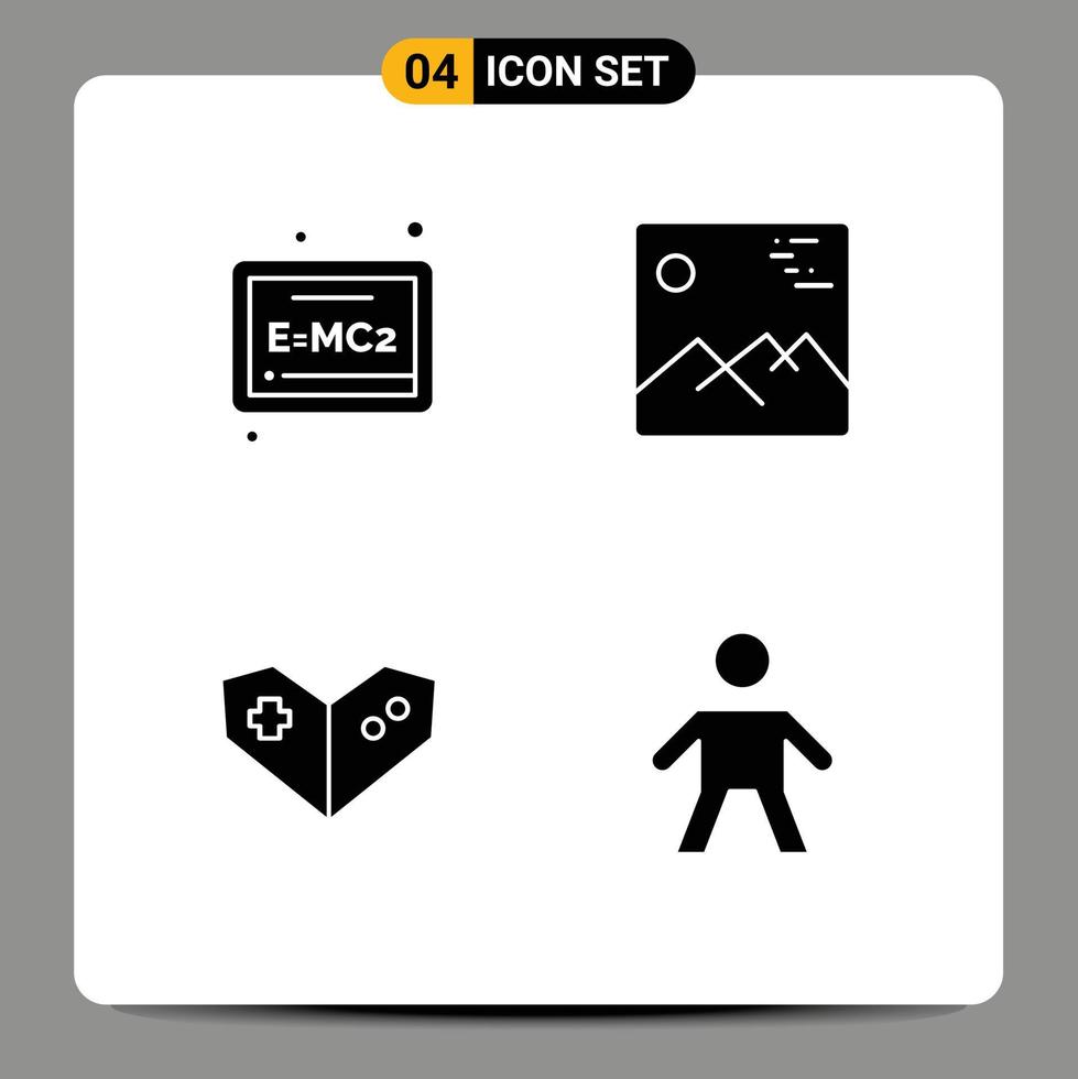 Stock Vector Icon Pack of 4 Line Signs and Symbols for board playstation gallery canada kid Editable Vector Design Elements