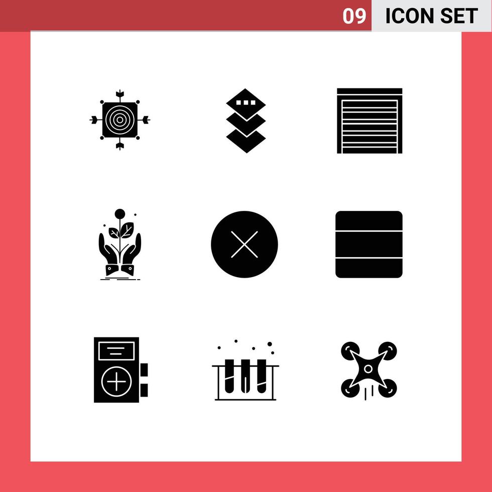 9 Creative Icons Modern Signs and Symbols of error plant door growth business Editable Vector Design Elements