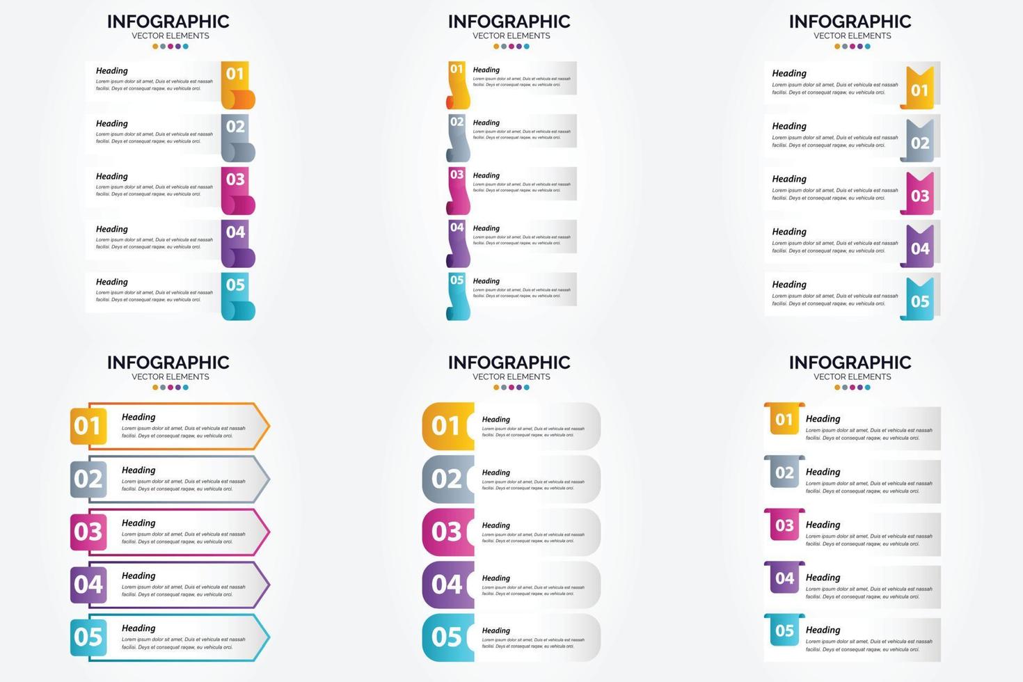 ilustración vectorial infografía conjunto de diseño plano para folleto publicitario y revista vector