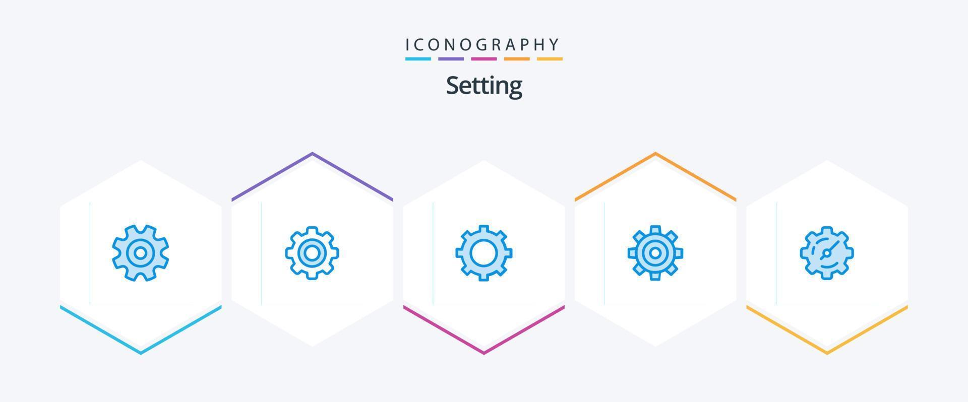 Setting 25 Blue icon pack including setting. universal. cog. setting. general vector