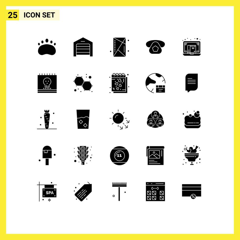 Pack of 25 creative Solid Glyphs of drop shipper phone devices telephone mobile Editable Vector Design Elements