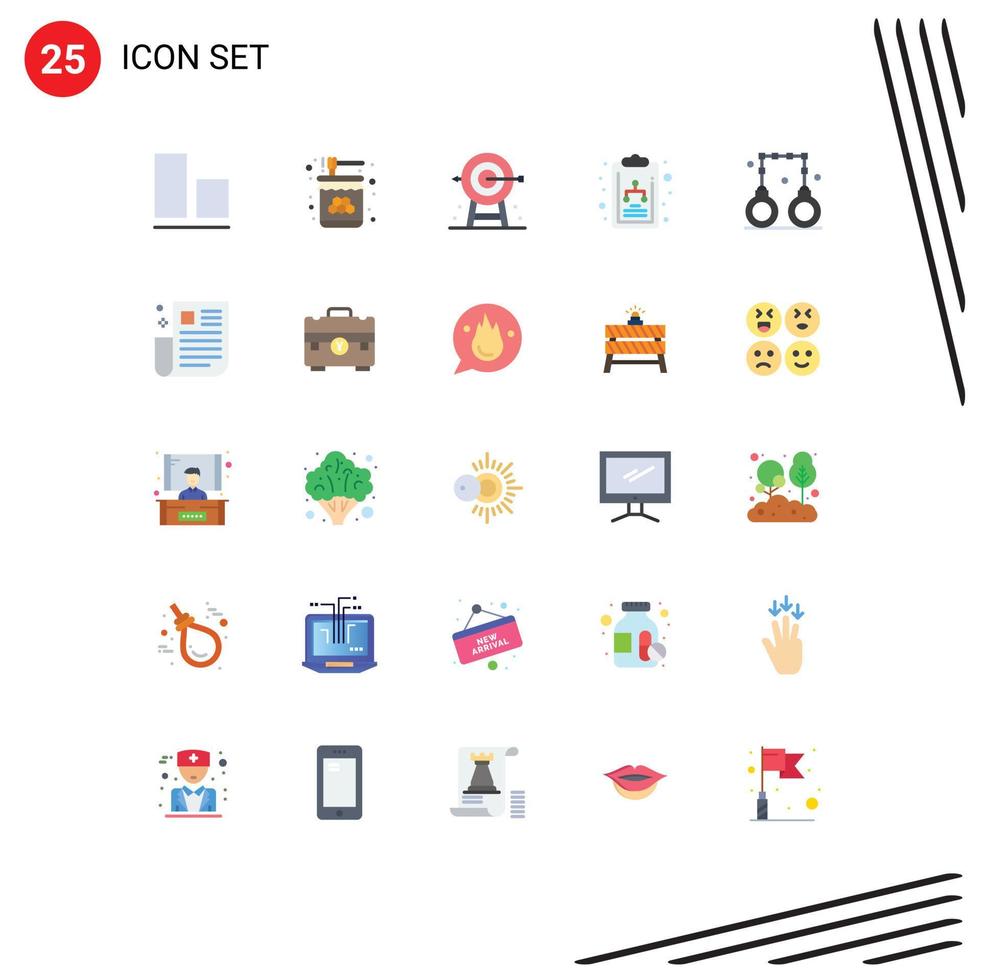 25 User Interface Flat Color Pack of modern Signs and Symbols of lawyer organization chart business diagram strategy Editable Vector Design Elements