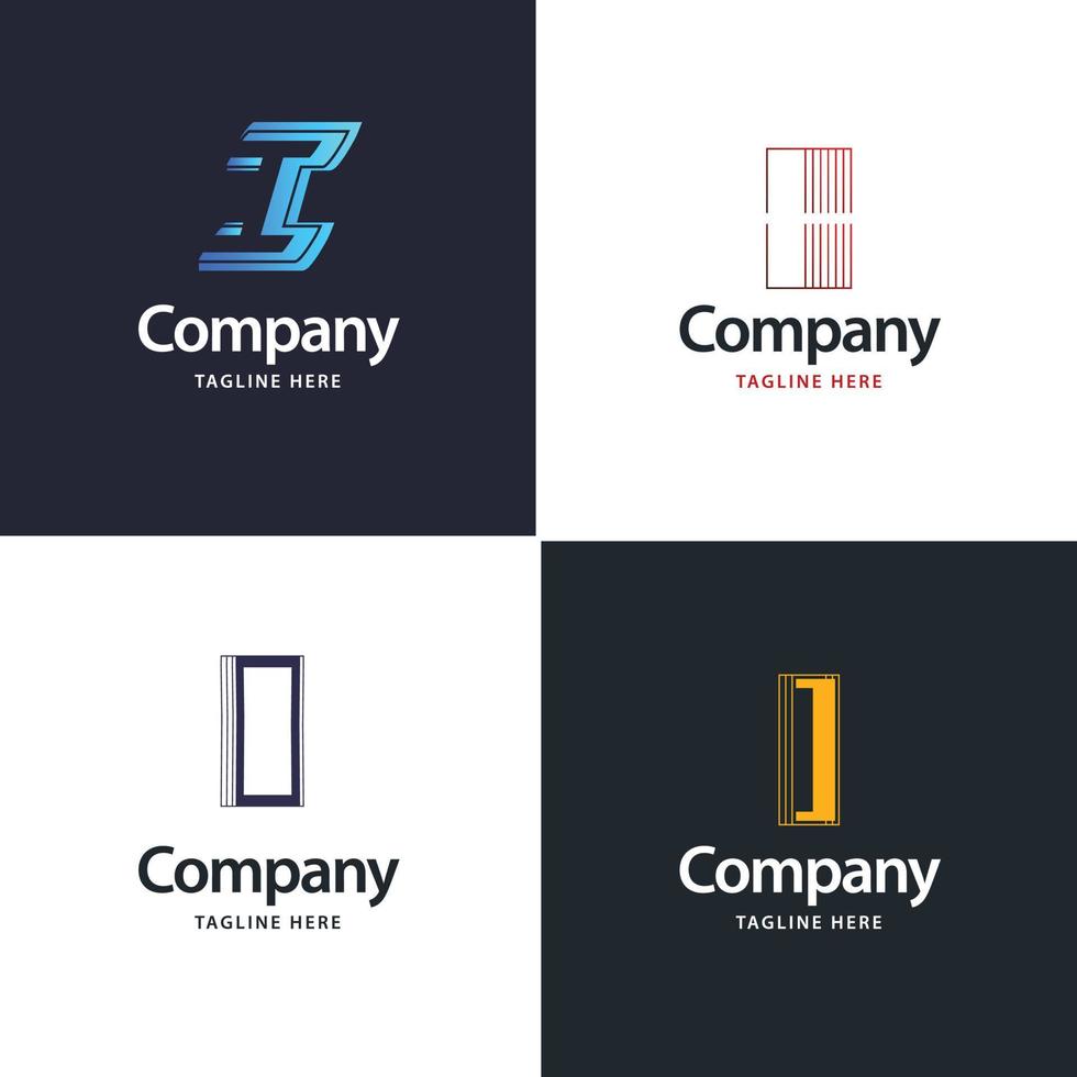 Letter I Big Logo Pack Design Creative Modern logos design for your business vector