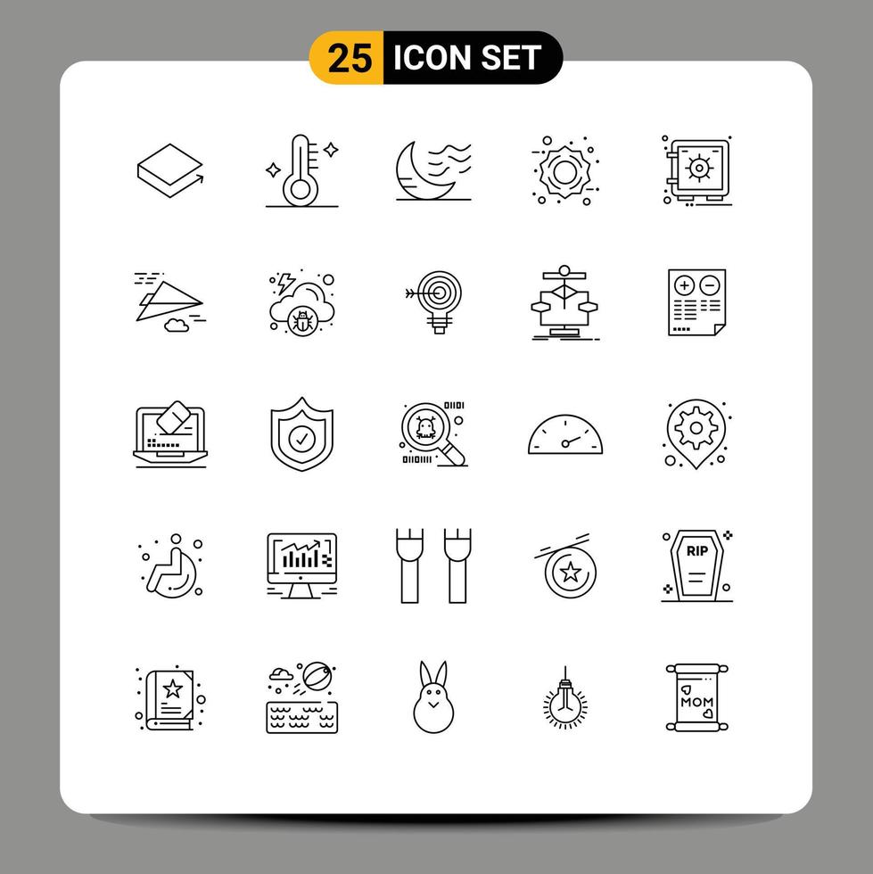 25 Line concept for Websites Mobile and Apps safe percentage sale climate friday weather Editable Vector Design Elements