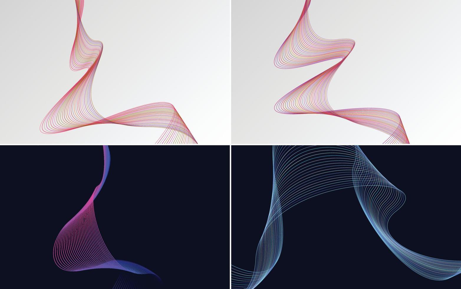 Collection of geometric minimal lines pattern set vector