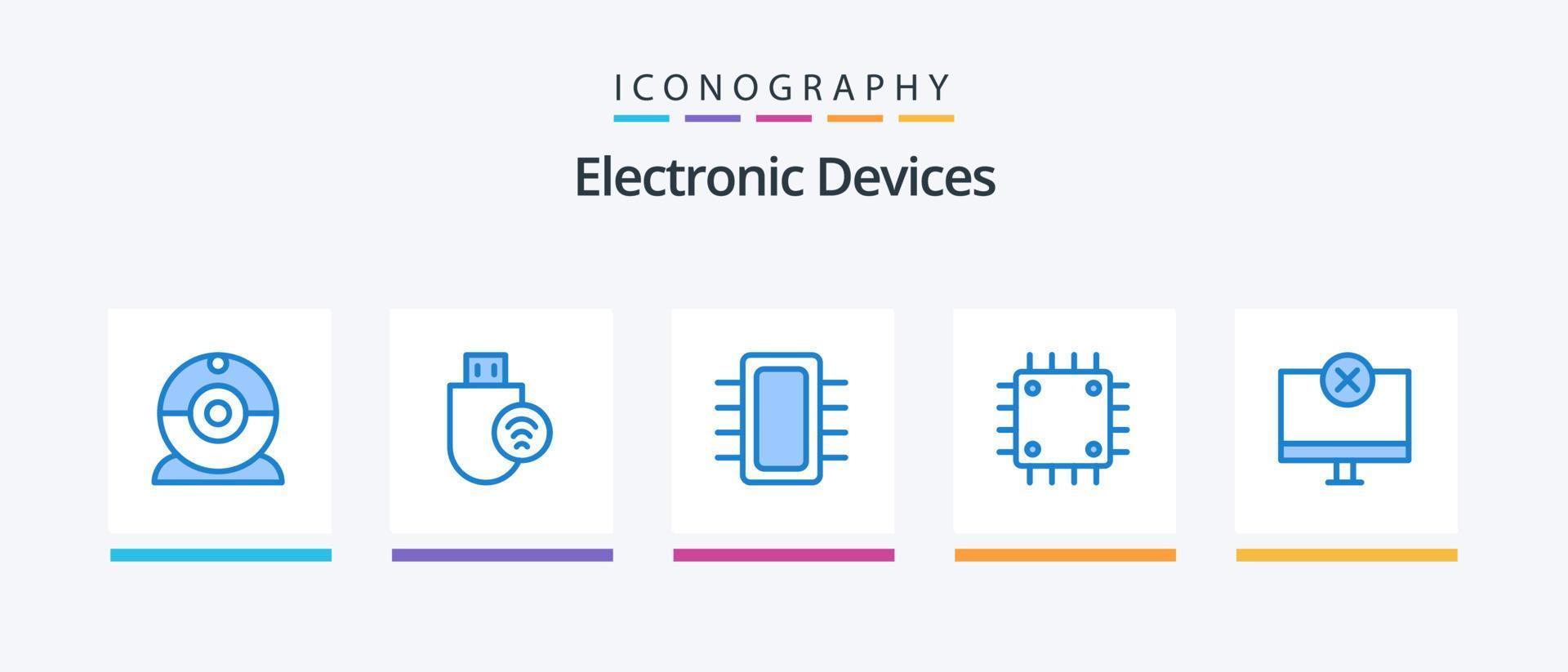Devices Blue 5 Icon Pack Including hardware. devices. board. computers. hardware. Creative Icons Design vector
