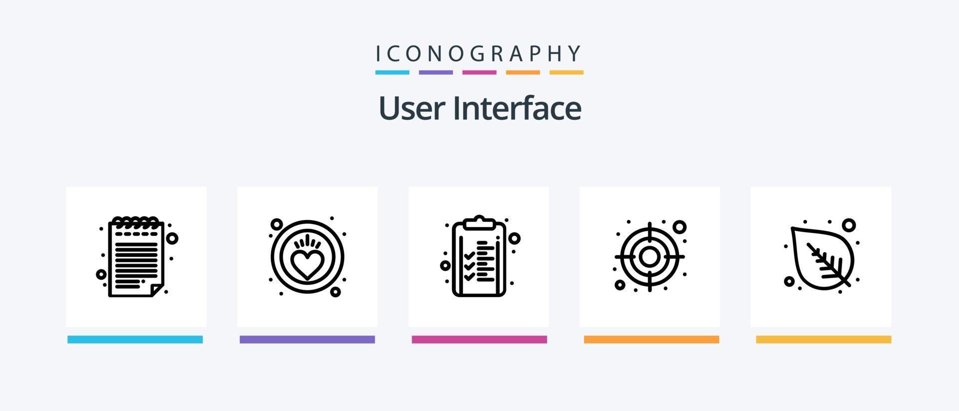 User Interface Line 5 Icon Pack Including . interface. notice. Creative Icons Design vector