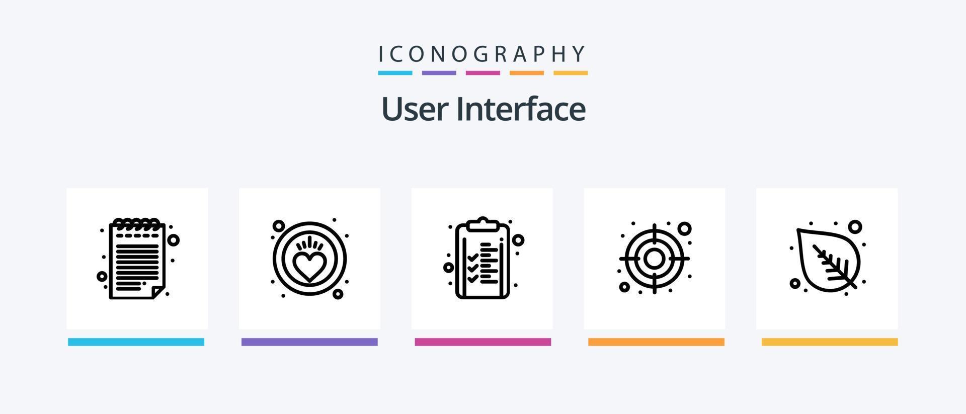 paquete de iconos de la línea 5 de la interfaz de usuario que incluye . interfaz. darse cuenta. diseño de iconos creativos vector