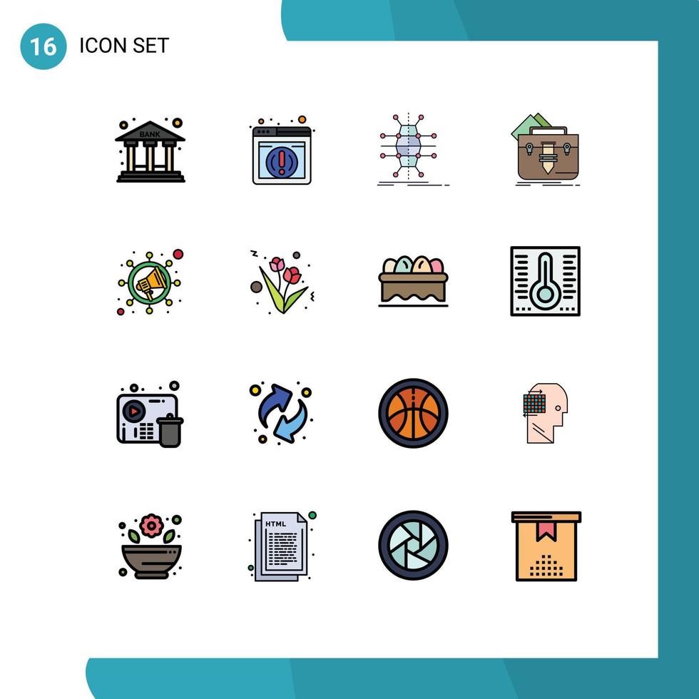 Set of 16 Modern UI Icons Symbols Signs for marketing folder grid file portfolio Editable Creative Vector Design Elements