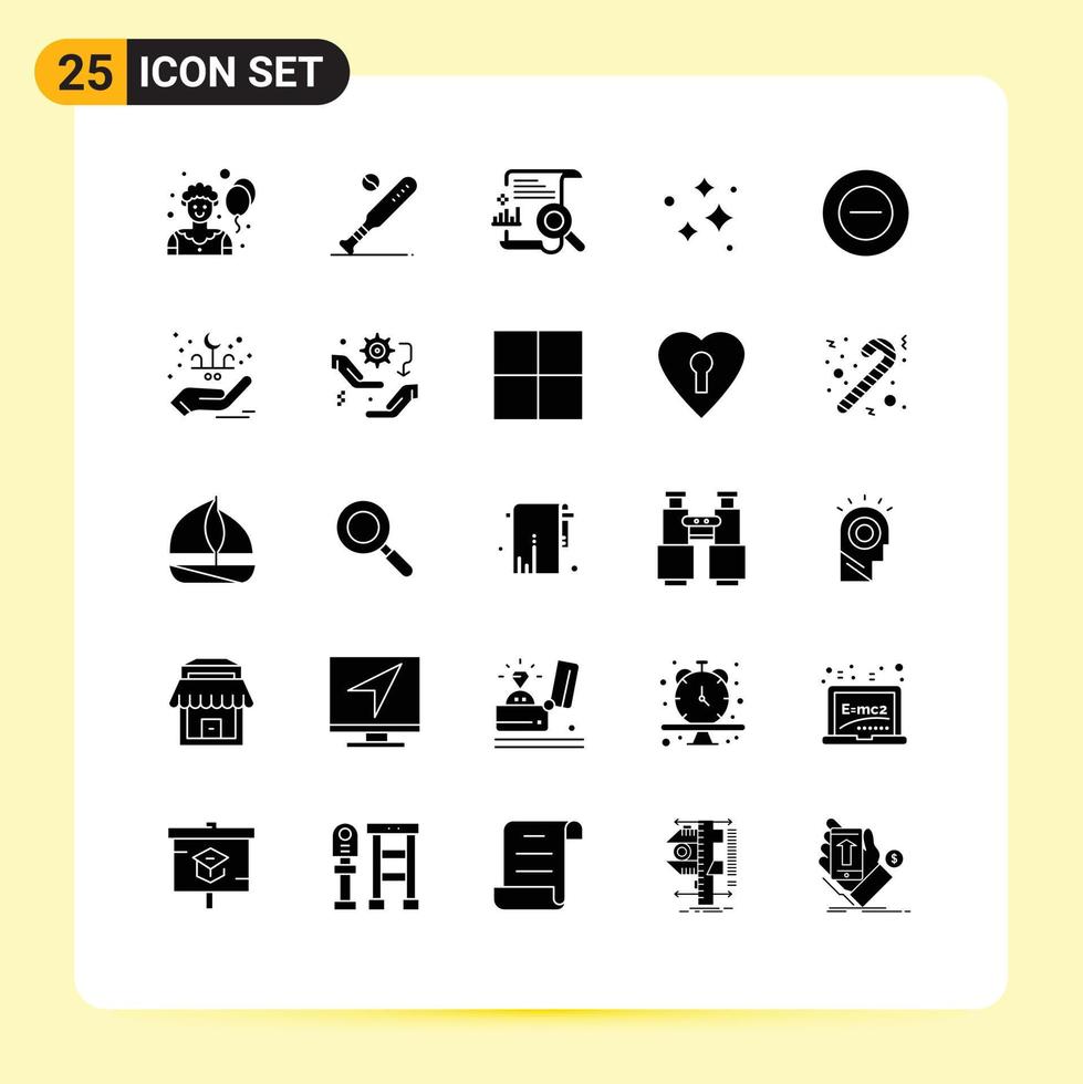 paquete de 25 signos y símbolos de glifos sólidos modernos para medios de impresión web, como el lavado de gráficos limpios, informe de limpieza, elementos de diseño de vectores editables