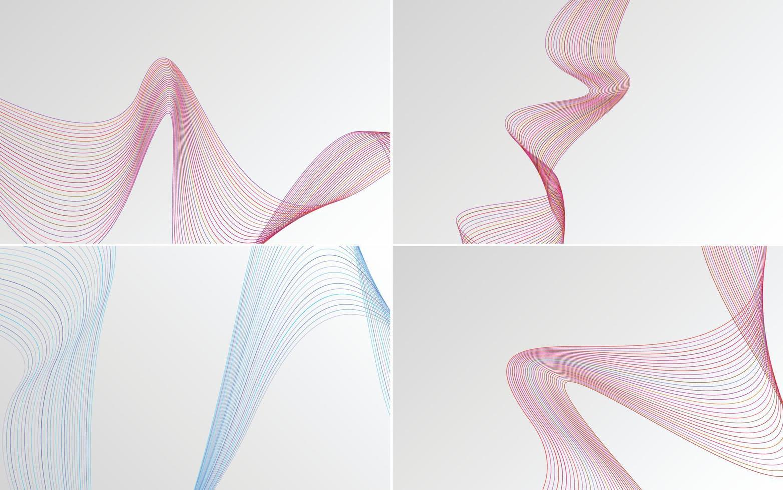 modern wave curve abstract presentation background Pack vector
