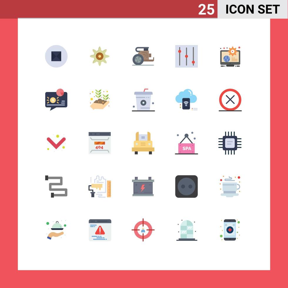 25 User Interface Flat Color Pack of modern Signs and Symbols of communication learn prince education business Editable Vector Design Elements